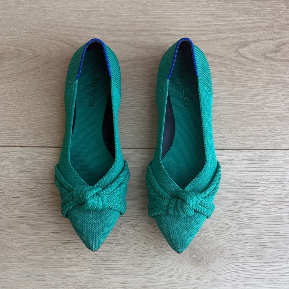 *Like New* Rothy's Knot Pointed Toe Flats in Emerald Green - Picture 8 of 8